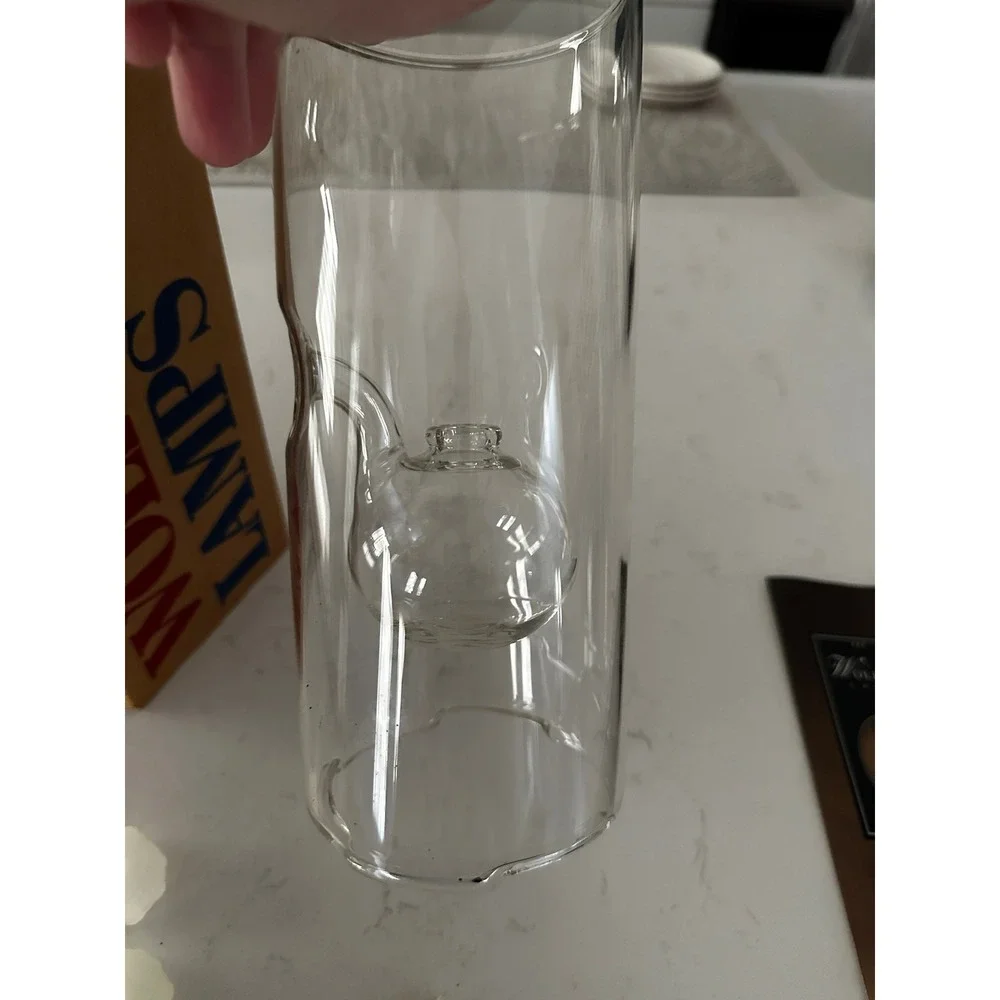 Wolfard Glass Oil‎ Lamp 9 Inch Hand Blown Borosilicate Glass Original Box Wicks